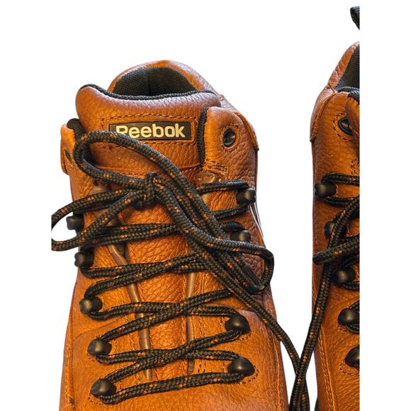 Reebok Waterproof Composite Toe Brown Leather Unisex Hiking Boots M/8.5 W/10.5 - Picture 4 of 12